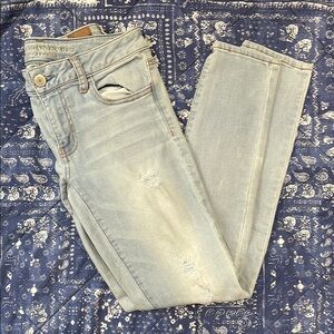 American Eagle Outfitters Blue Skinny Jeans Distressed Vintage